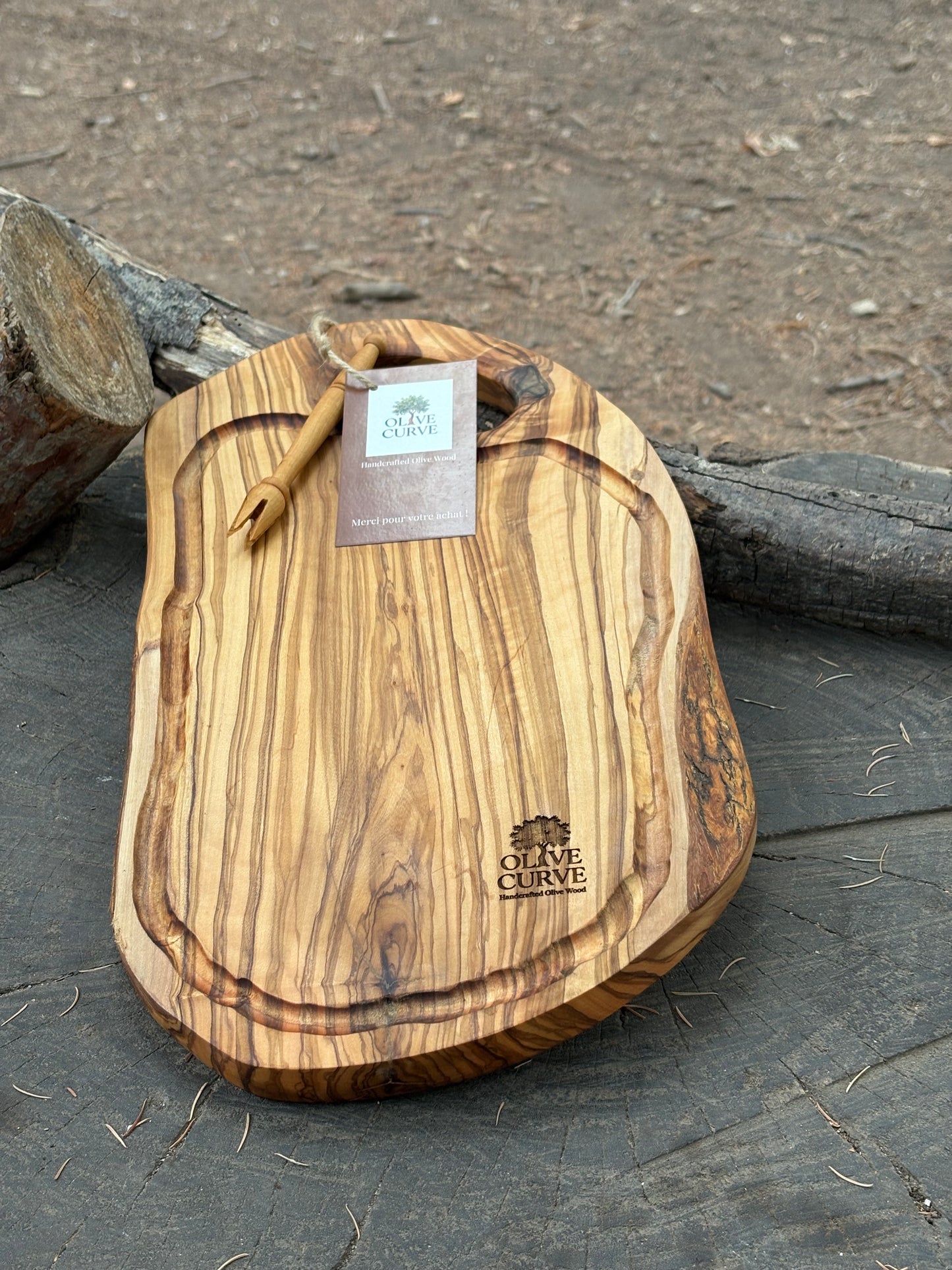 Planche en bois d’Olivier artisanale olive curve